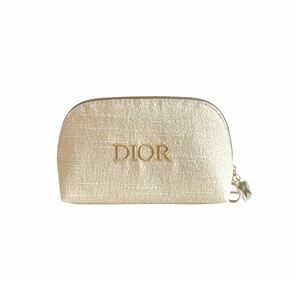 NIB Dior Beauty Gold Cosmetic Make Up Pouch Case